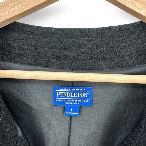 Pendleton 100% Merino Wool Coat Womens Sz Large Black - Picture 4 of 6